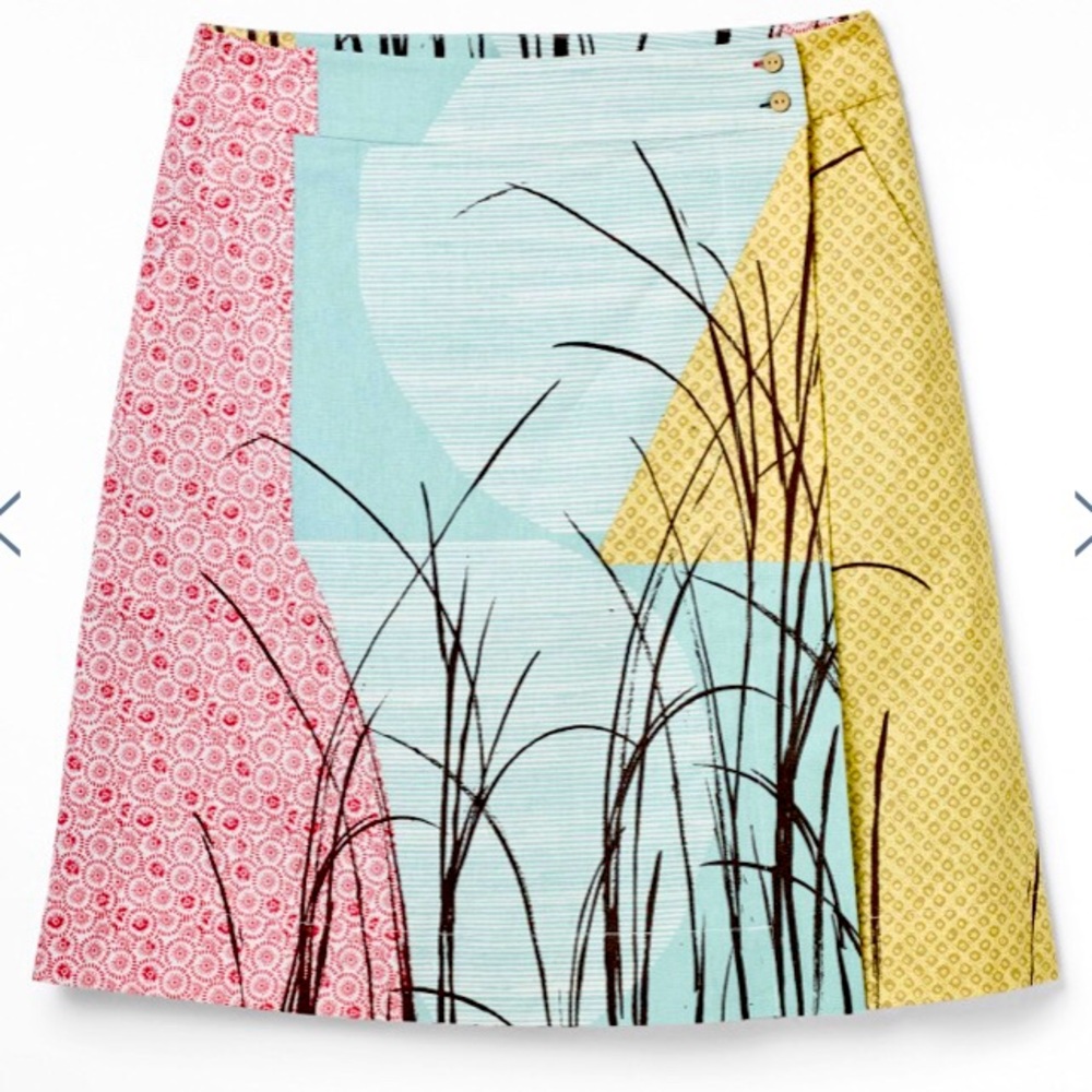 NWT 100% COTTON LINEN WRAP SKIRT SZ 6 WHITE STUFF